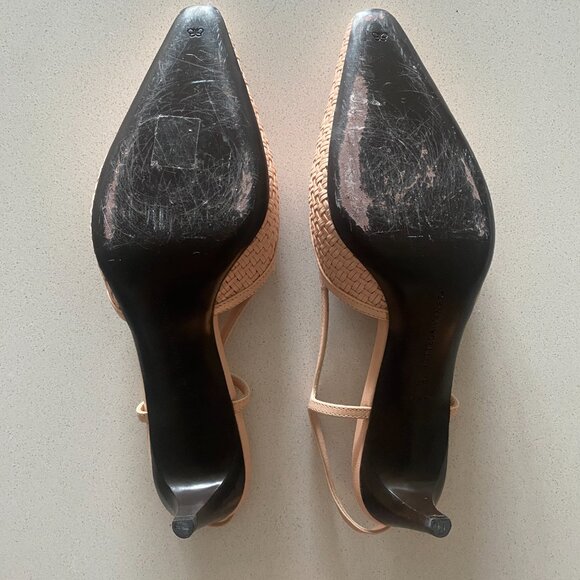 Bottega Veneta - Pink Wicker Kitten Heel Sling Black - 39 - Picture 3 of 10